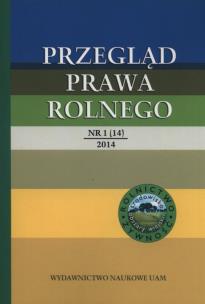 Opakowanie Przegląd Prawa Rolnego 1(14) 2014