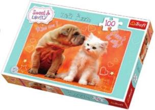 Okładka książki Puzzle 100 Całusy TREFL