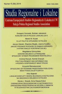 Opakowanie Studia Regionalne i Lokalne 4/2014