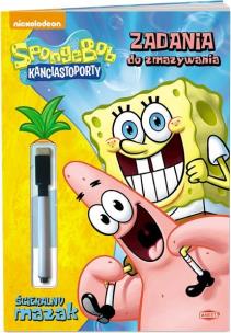Okładka książki Zadania do zmazywania. SpongeBob Kanciastoporty.