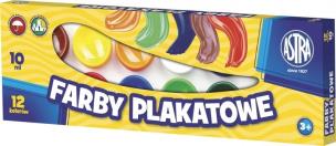 Opakowanie Farby Plakatowe 12 kolorów 10ml ASTRA
