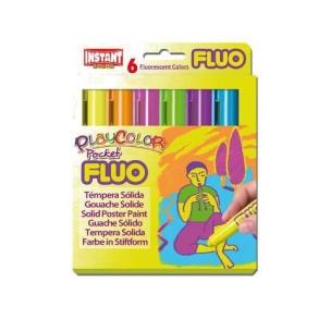 Opakowanie Farby w sztyfcie Fluo Pocket 6 kolorów PLAYCOLOR