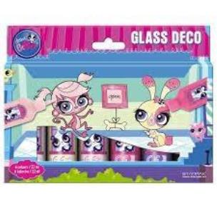 Opakowanie Farby witrażowe 6 kolorów Littlest Pet Shop