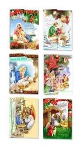 Opakowanie Karnet B6 Boże Narodzenie WOP religia (10szt) MIX