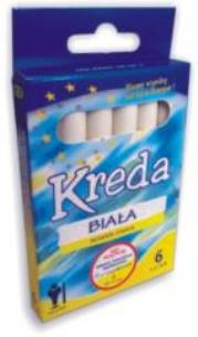 Opakowanie Kreda szkolna biała okrągła 10mm (6szt) KREDKOP
