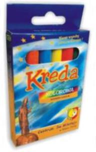 Opakowanie Kreda szkolna kolorowa okrągła 10mm 6 kol. KREDKOP