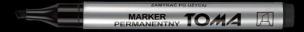 Opakowanie Marker permanentny ścięty czarny (10szt) TOMA