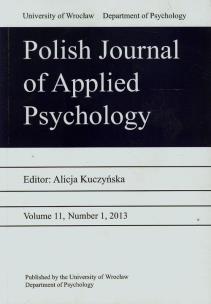 Opakowanie Polish Journal of Applied Psychology 11 2013