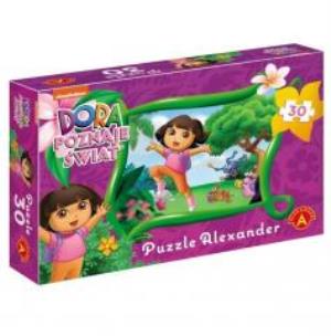 Okładka książki Puzzle 30 Dora poznaje świat - Bawimy się... ALEX
