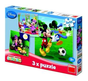 Opakowanie Puzzle 3x55 Klub Przyjaciół Myszki Miki DINO