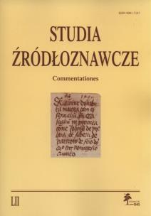 Opakowanie Studia źródłoznawcze Tom 52