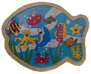 Opakowanie Układanka drewniana Zwierzęta morskie 9