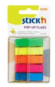 Okładka książki Zakładki ind. samoprz. w podajniku mix 5 kol. neon