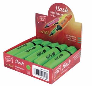 Opakowanie Zakreślacz 10 sztuk zielony Flash