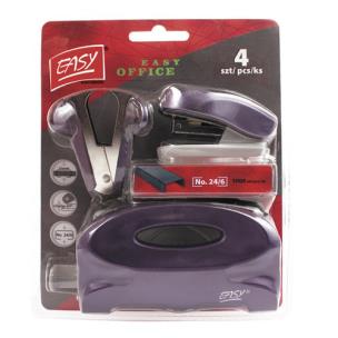 Opakowanie Zestaw zszywacz+dziurkacz fioletowy