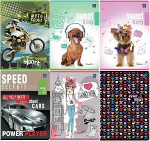 Opakowanie Zeszyt A5/16K kolorowa kratka UV mix (20szt)