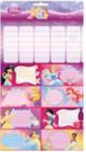 Opakowanie Etykiety na zeszyty Księżniczki