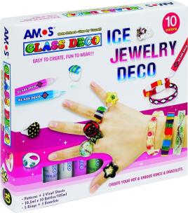Opakowanie Farby witrażowe Glass Deco 10 kol.+biżuteria AMOS