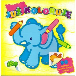 Okładka książki Już koloruje żółta