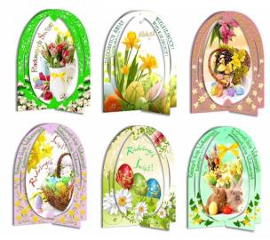 Opakowanie Karnet B6 (10szt.) przestrzenne jajko świeckie MIX