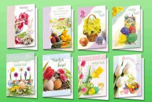 Opakowanie Karnet B6 Wielkanoc (10 szt.) z ząbkami świec. MIX