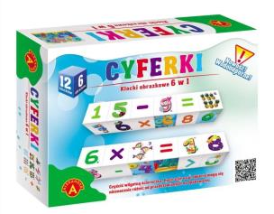 Okładka książki Klocki obrazkowe 6w1 Cyferki ALEX