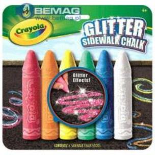 Okładka książki Kreda brokatowa 6 kolorów  CRAYOLA