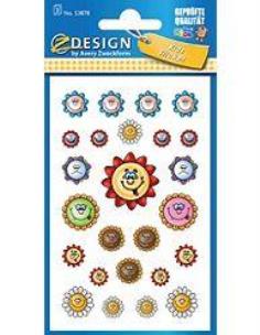 Opakowanie Naklejki papierowe kwiatki buźki