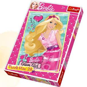 Okładka książki Puzzle 24 maxi Olśniewająca Barbie TREFL