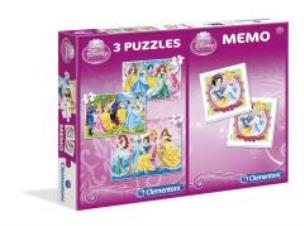 Opakowanie Puzzle 3w1+Memo Księżniczki