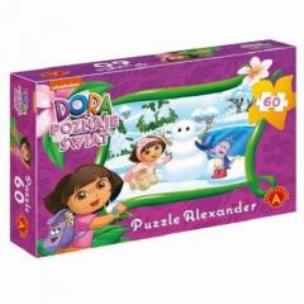 Opakowanie Puzzle 60 DORA Poznaje Świat Lepimy bałwana ALEX