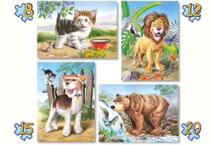 Okładka książki Puzzle x 4 - Zwierzęta CASTOR