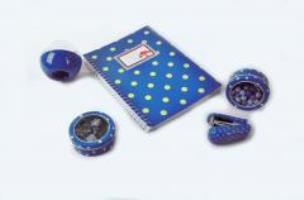 Opakowanie Zeszyt A4 na spirali niebieski - kropki