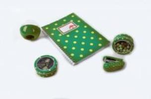 Opakowanie Zeszyt A4 na spirali zielony - kropki