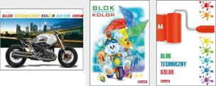 Opakowanie Blok techniczny A4/10K kolorowy 10 szt.
