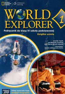 Okładka książki J. Angielski SP 4 WORLD EXPLORER SB wyd.2014 NE
