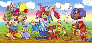 Opakowanie Puzzle 10 Panorama - Klauni MAXIM