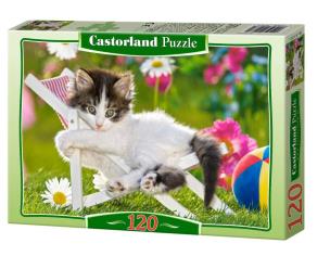 Opakowanie Puzzle 120 Kotek na leżaku CASTOR