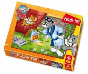 Okładka książki Puzzle 160 Tom & Jerry Opalanie TREFL