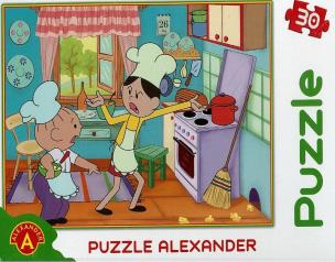 Okładka książki Puzzle 30 Bolek i Lolek. Mysz w kuchni ALEX