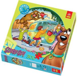 Okładka książki Puzzle 300 okrągłe Scooby-Doo Wielkie mycie TREFL
