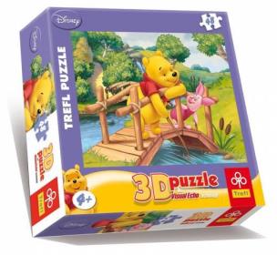 Okładka książki Puzzle 48 Kubuś na mostku 3D TREFL