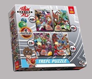 Okładka książki Puzzle 4w1 Bakugan TREFL
