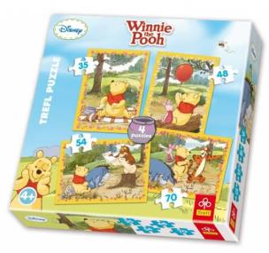 Okładka książki Puzzle 4w1 Kubuś Puchatek TREFL