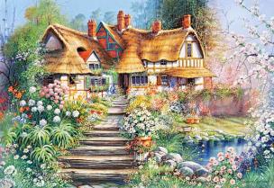 Okładka książki Puzzle 500 Domek wiejski CASTOR