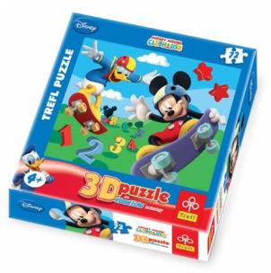 Okładka książki Puzzle 72 Myszka Miki i cyferki 3D TREFL