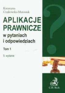 Okładka książki Aplikacje prawnicze w pytaniach i odpowiedziach T1