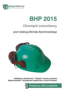 Okładka książki BHP 2015 +CD Obowiązki pracodawcy wobec pracownika