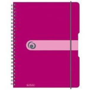 Opakowanie Brulion na spirali A4/80K kratka PP malinowy