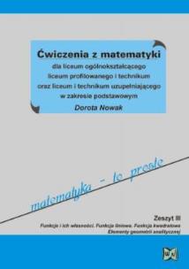 Okładka książki Matematyka LO Ćwiczenia  Z.P zeszyt 3 NOWIK WZ
